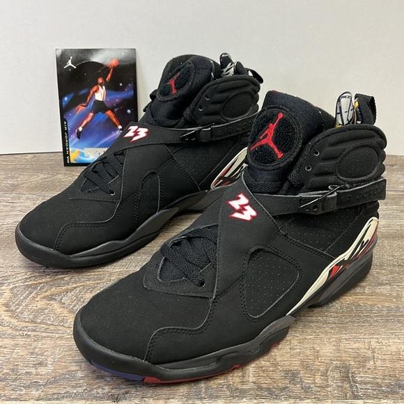 Air Jordan 8 Retro “Playoffs/Bred” Black Red – Men’s Size 10.5 – OG Box